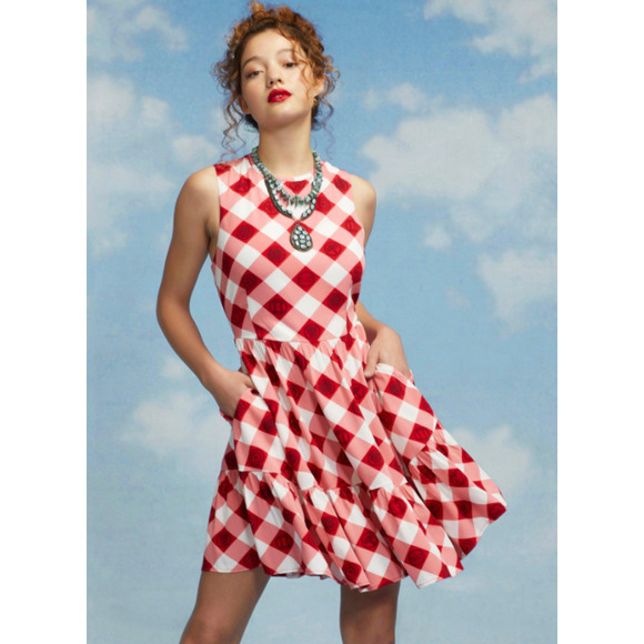 Her Universe Dress Womens S Small Marvel Avengers Icons Gingham Tiered Mini - Picture 14 of 15